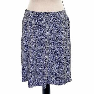 MAREN Blue White Floral A-Line Mini Pleated Skirt